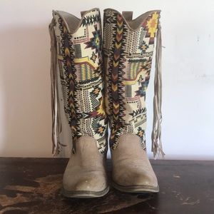 Big Buddha Cowboy boots - Aztec print